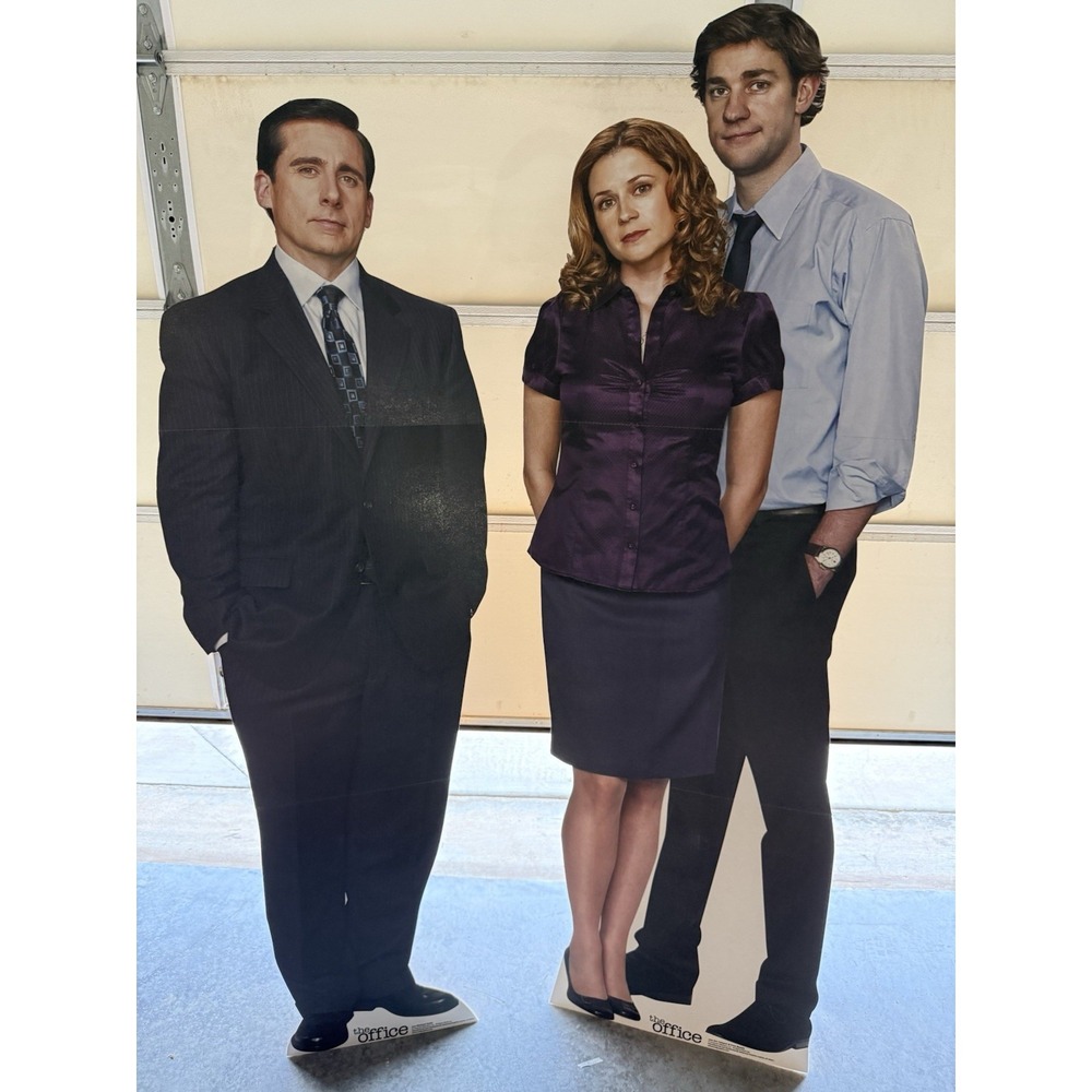 MICHAEL SCOTT /JIM&PAM BUNDLE The Office Lifesize CARDBOARD CUTOUT Standup